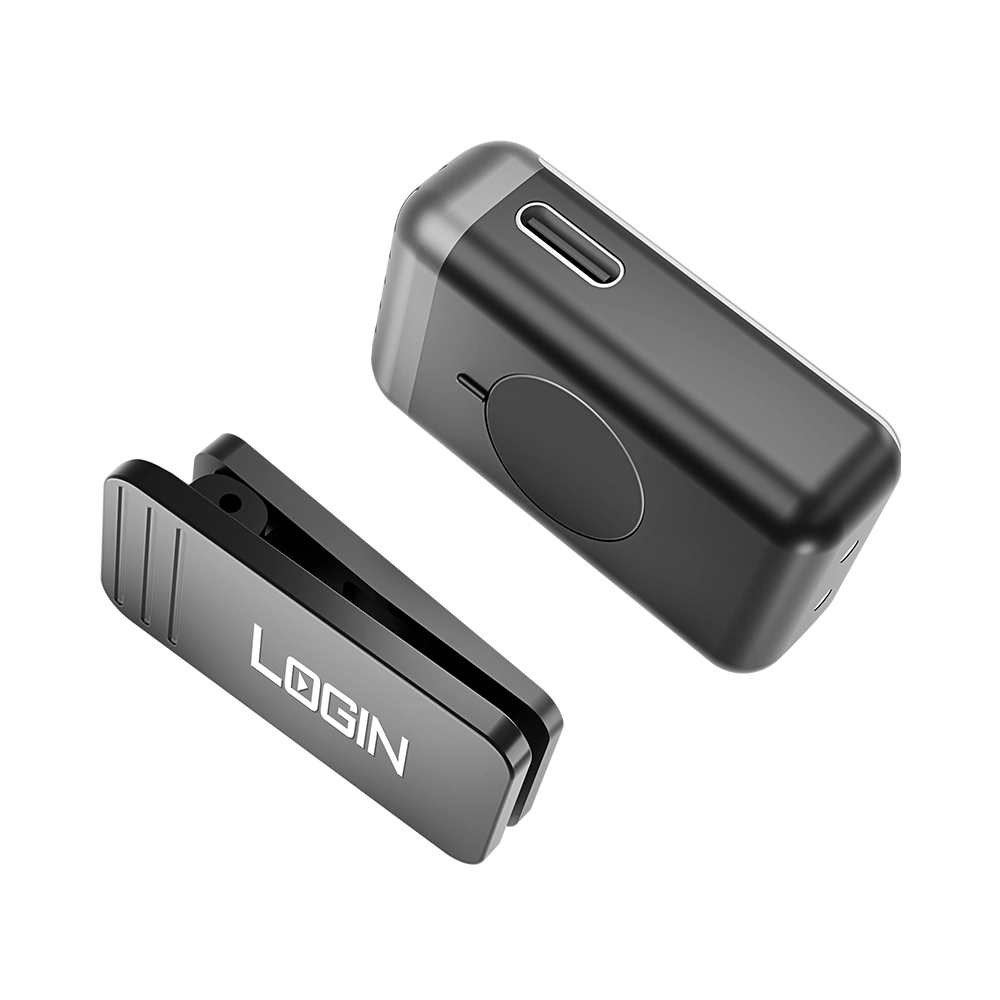 LOGIN L-251 Noiseless Wireless Vlogging Microphone – AI Noise Cancellation & Dual Receivers