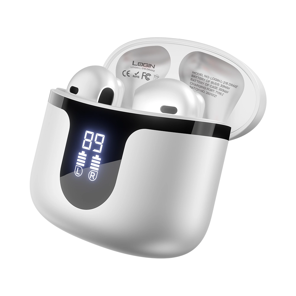 LOGIN L-216 Drake True Wireless Earbuds | Bluetooth 6.0 | 13mm Bass Drivers | Digital LED Display