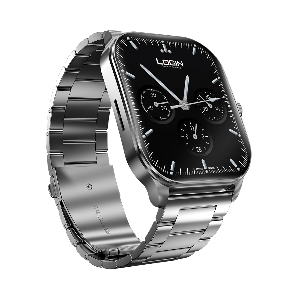 LOGIN L-104 Elite Smart Watch – 1.96" Curved AMOLED Display, Dual Straps & Bluetooth Calling