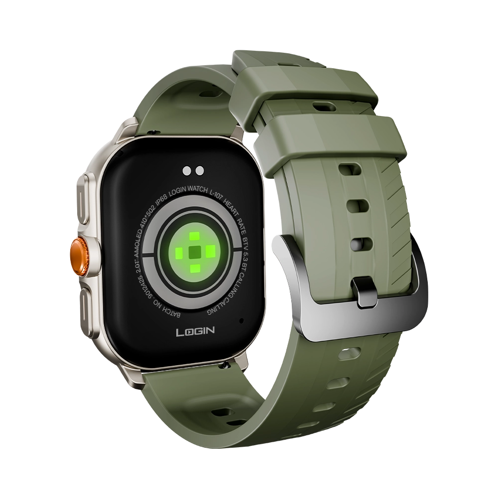 LOGIN L-107 Prism Smart Watch – 2.01" AMOLED Display, Bluetooth 5.3 Calling & IP68 Rating