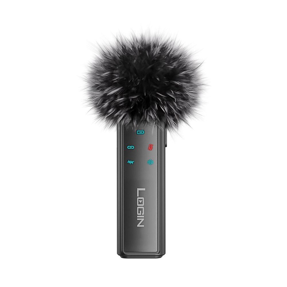 LOGIN L-250 Micron Wireless Vlogging Microphone – AI ANC Noise Cancellation & Dual Microphones