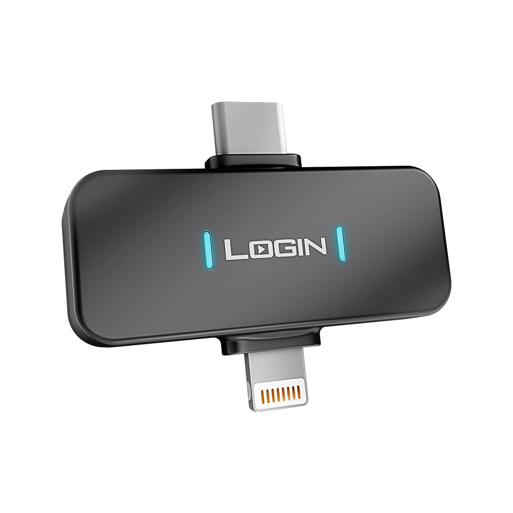 LOGIN L-250 Micron Wireless Vlogging Microphone – AI ANC Noise Cancellation & Dual Microphones