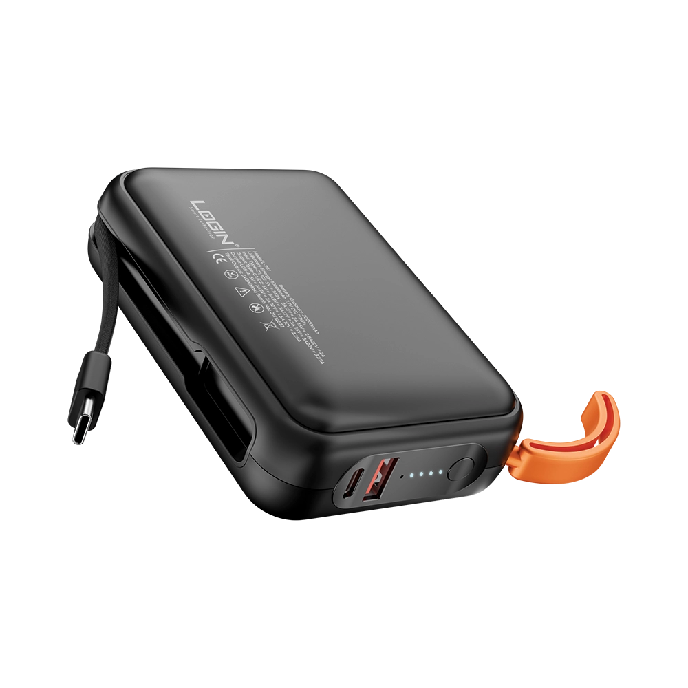 LOGIN Oblivor L-707 20,000mAh Power Bank – 65W Super Fast Charging, Laptop Support & Built-In PD Cable