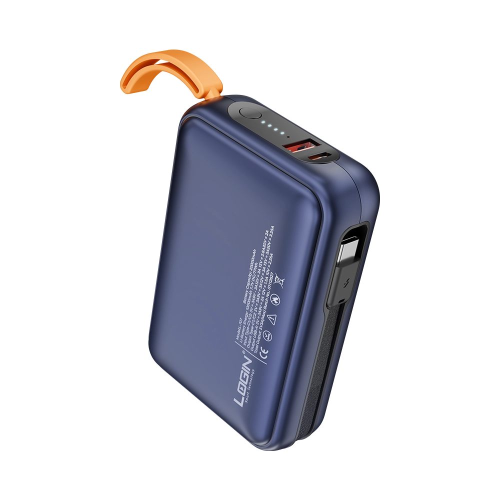 LOGIN Oblivor L-707 20,000mAh Power Bank – 65W Super Fast Charging, Laptop Support & Built-In PD Cable