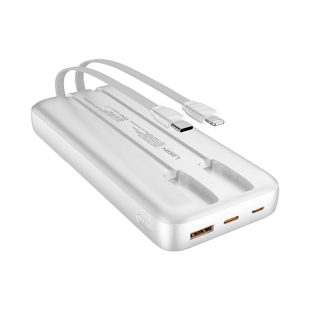 LOGIN Voltra L-709 10,000mAh Power Bank – 22.5W Fast Charging, LED Digital Display & Built-In Cables