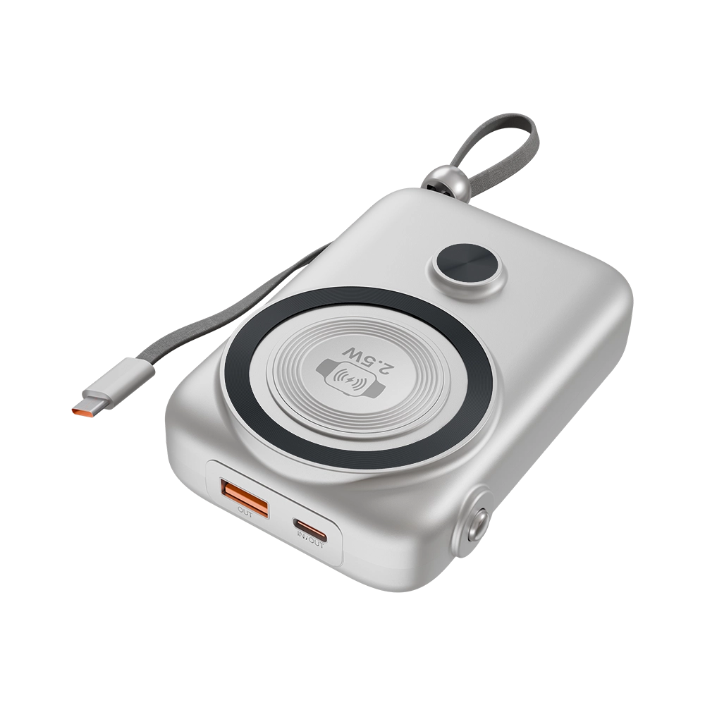 LOGIN Magcore L-711 10,000mAh Magnetic Power Bank – 15W MagSafe Wireless, Smartwatch Charging & Built-in PD Cable