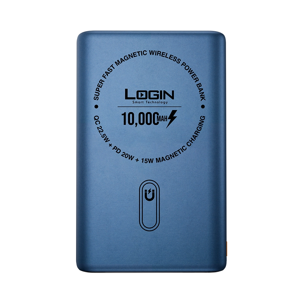 LOGIN Magna L-712 10,000mAh Magnetic Wireless Power Bank – 15W MagSafe, 22.5W Fast Charging & LED Display