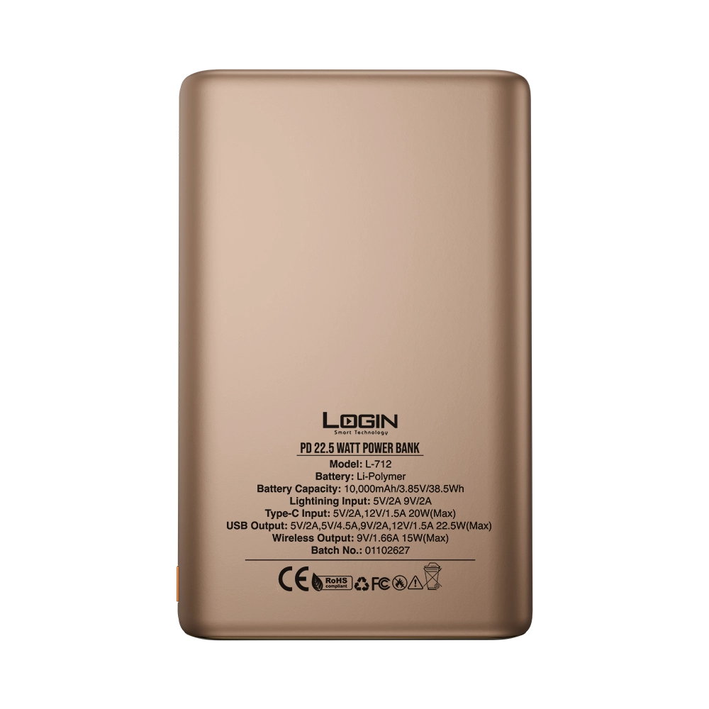 LOGIN Magna L-712 10,000mAh Magnetic Wireless Power Bank – 15W MagSafe, 22.5W Fast Charging & LED Display