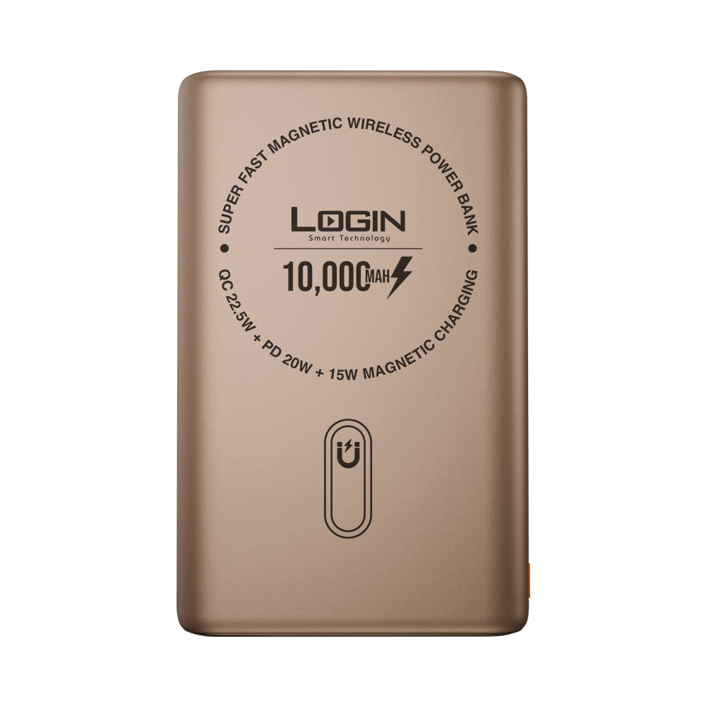 LOGIN Magna L-712 10,000mAh Magnetic Wireless Power Bank – 15W MagSafe, 22.5W Fast Charging & LED Display