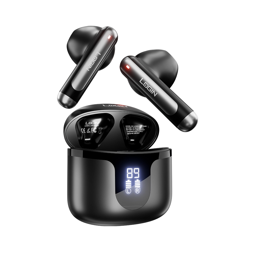 LOGIN L-216 Drake True Wireless Earbuds | Bluetooth 6.0 | 13mm Bass Drivers | Digital LED Display