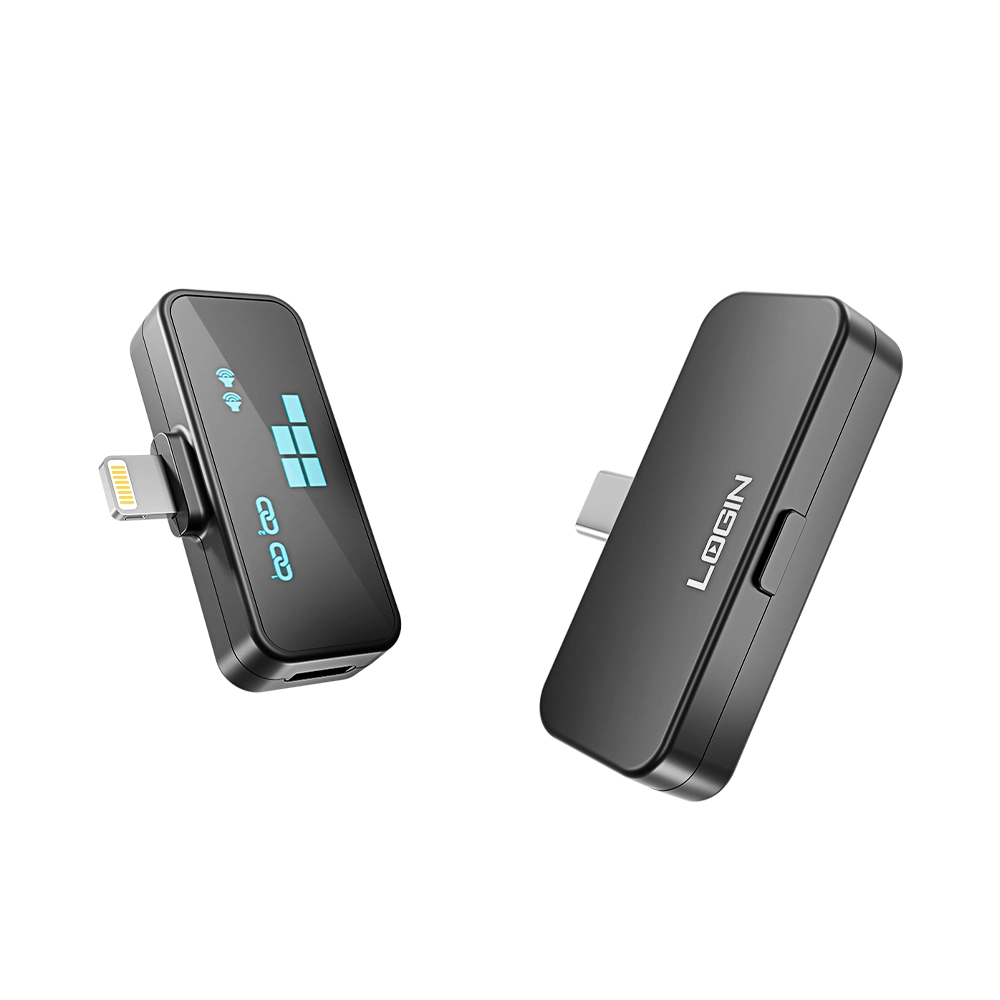 LOGIN L-251 Noiseless Wireless Vlogging Microphone – AI Noise Cancellation & Dual Receivers